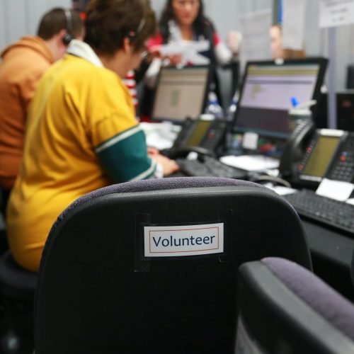 Volunteers in a room